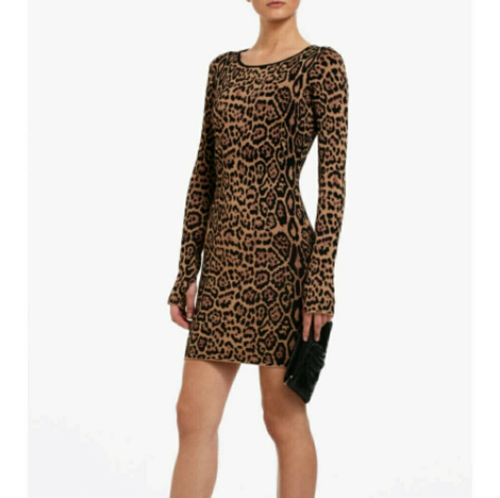 BCBG  'Sheena French' Leopard Bandage Dress